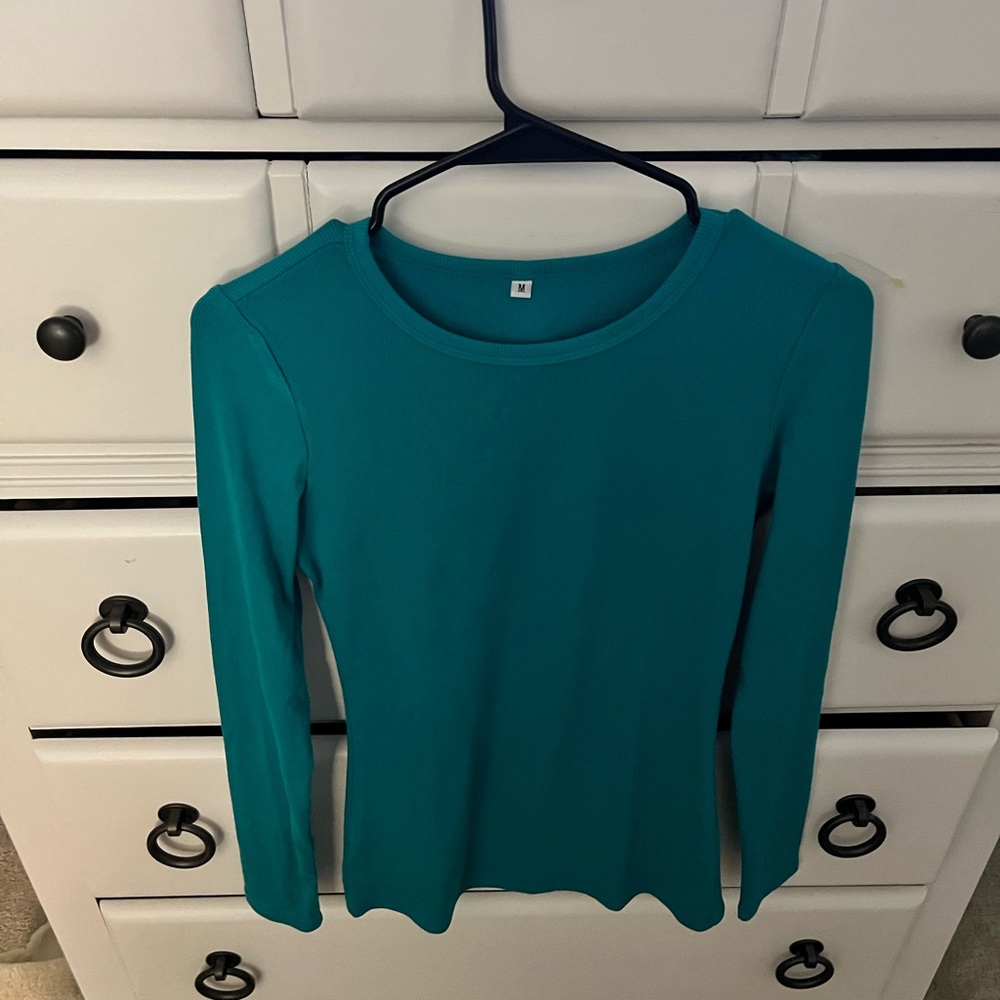 Teal Long Sleeve Women's Top